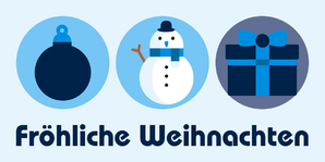 Weihnachtskarte Kugeln blau