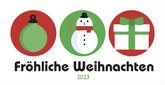 Weihnachtskarte Kugeln rot grün